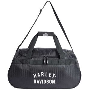 🆕 Harley Davidson Black Travel Sports Duffel Bag w/ Shoulder Strap Durable NWT